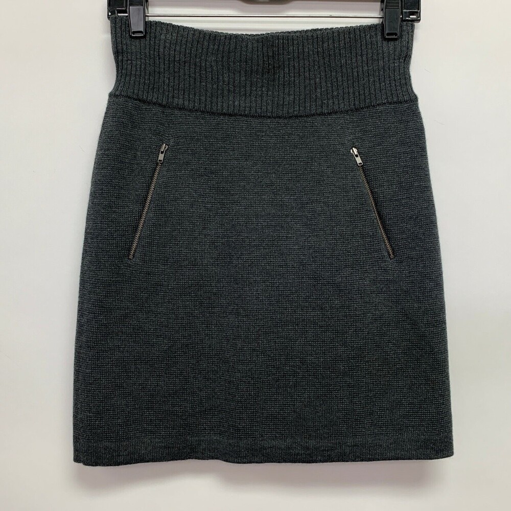 Ann Taylor Loft Women's Sweater Skirt X-Small Gray Wool Blend